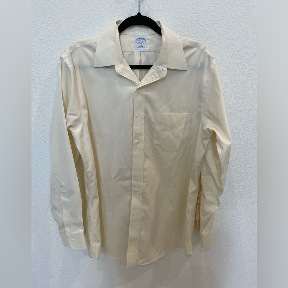Brooks Brothers Slim Fit Non-Iron Cream Dress Shirt